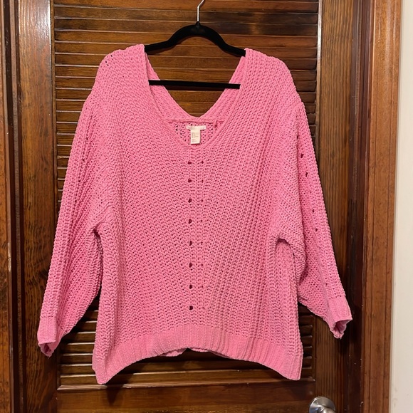 H&M Pink Oversized Chunky Knit Sweater - Picture 2 of 7
